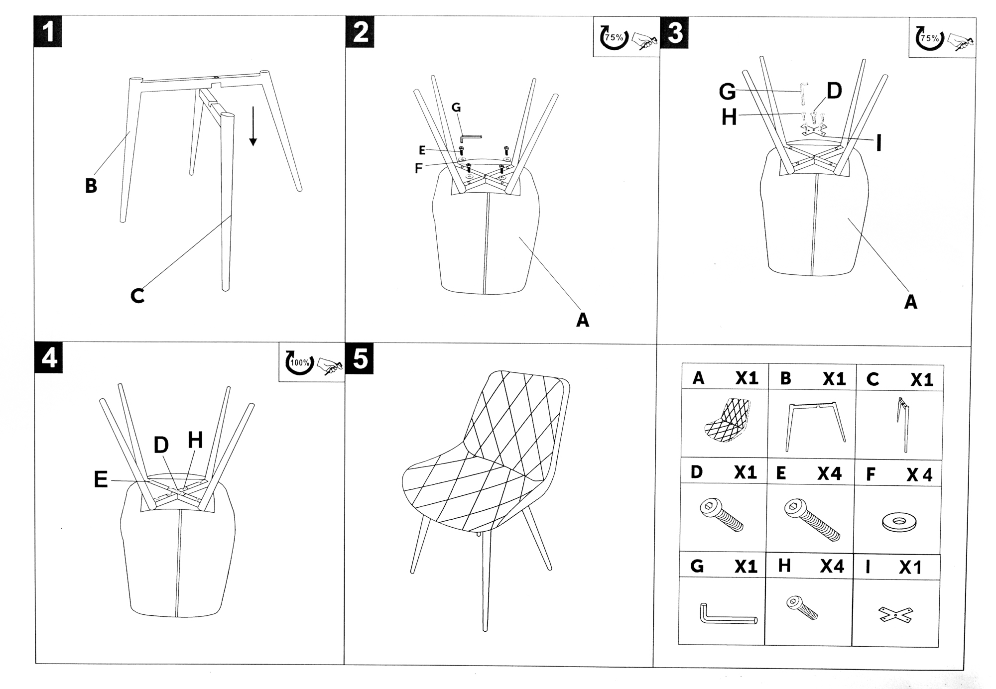 схема сборки стула изо